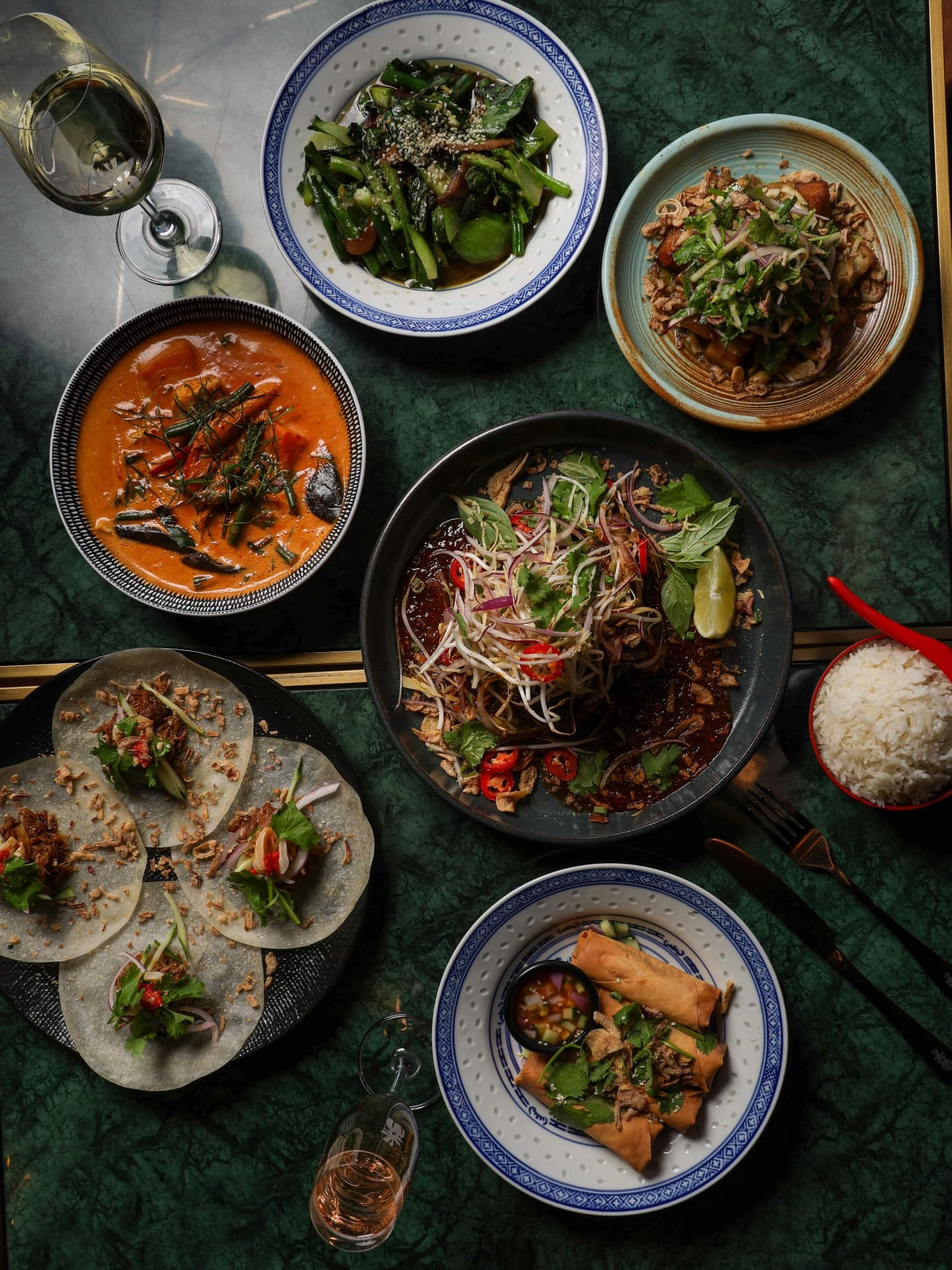 Curries and dumplings from above