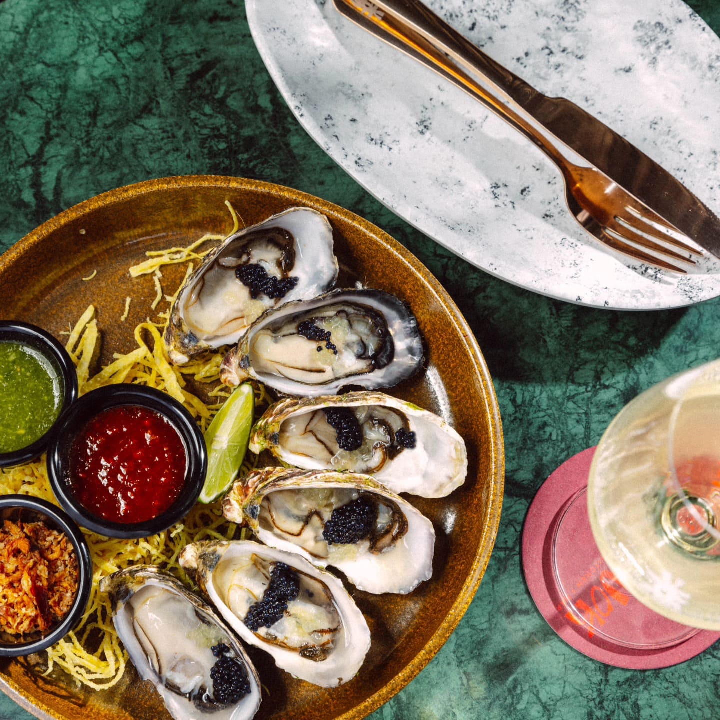 Fresh oysters with nam jim