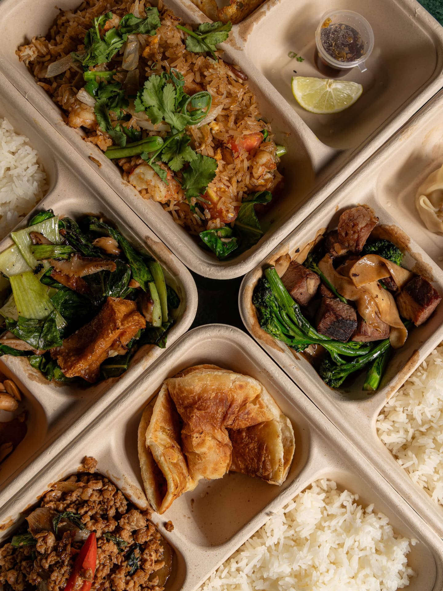 Takeaway boxes from above