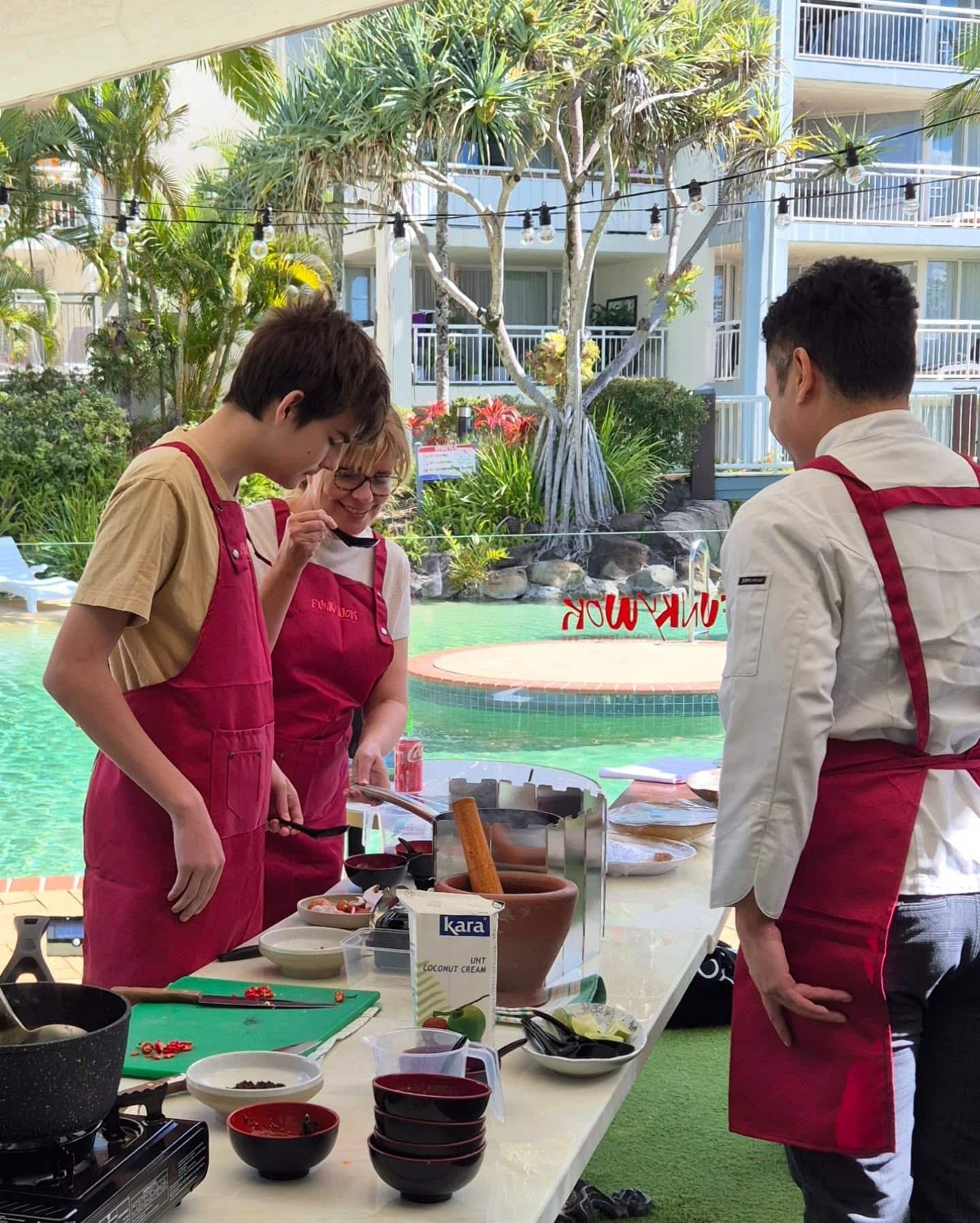 Cooking class by the pool