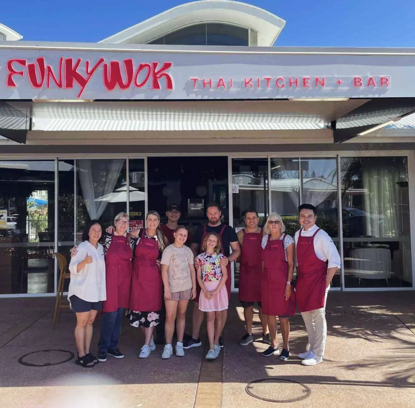 A cooking class group