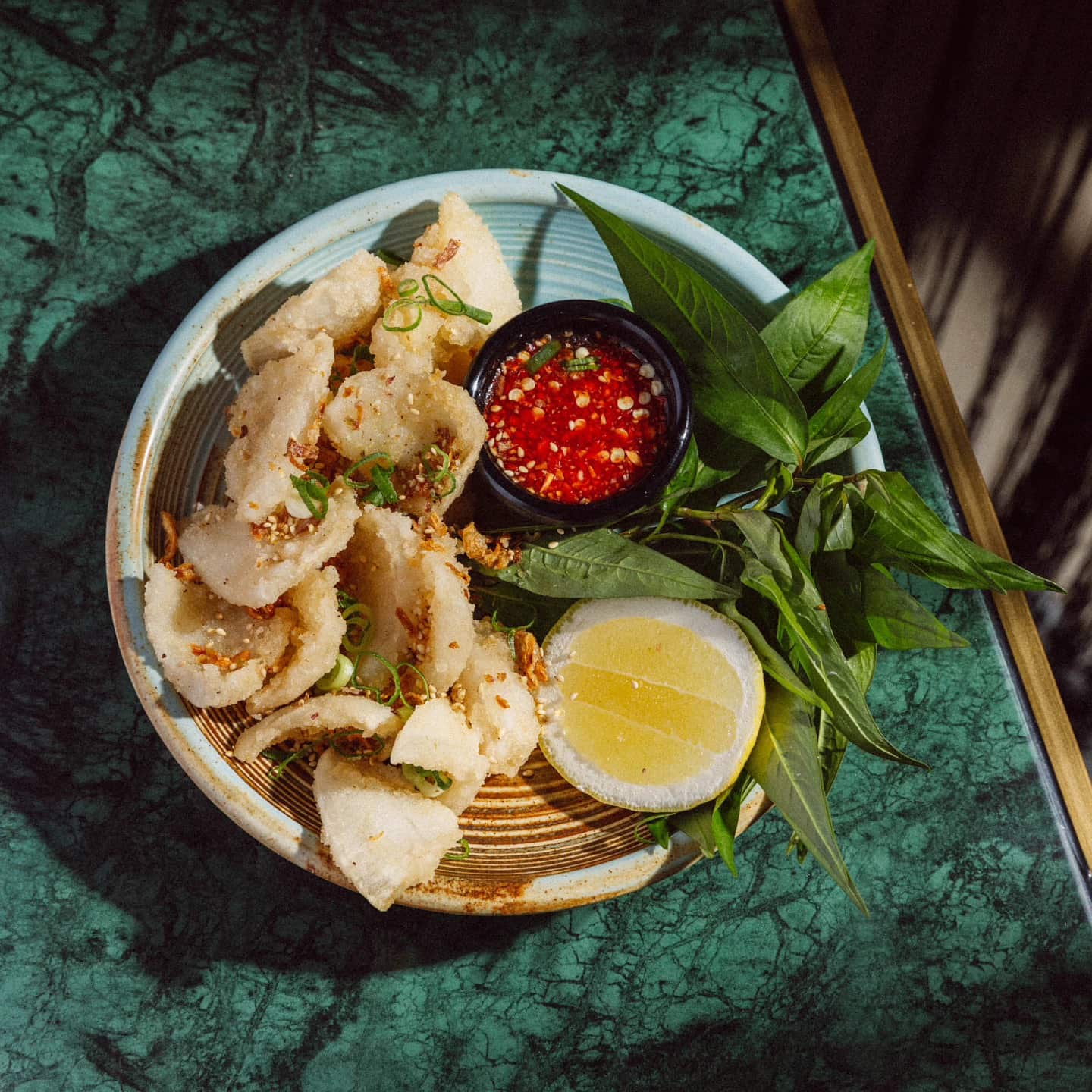 Salty, crunchy, sesame squid