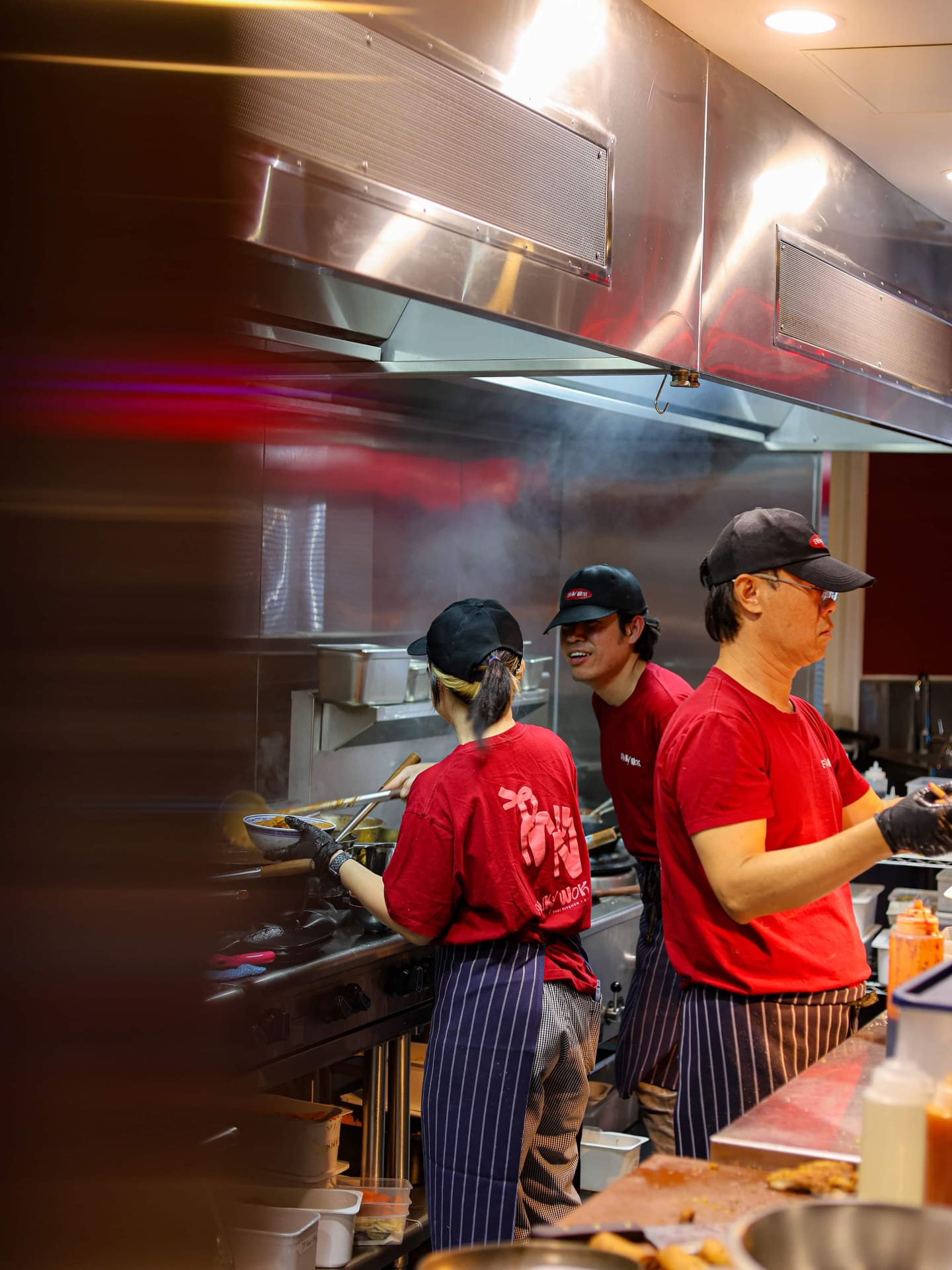 The kitchen crew at the wok